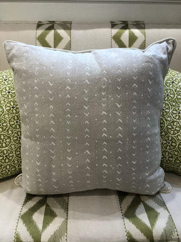Printed White Triangle on Natural Linen Pillow 23