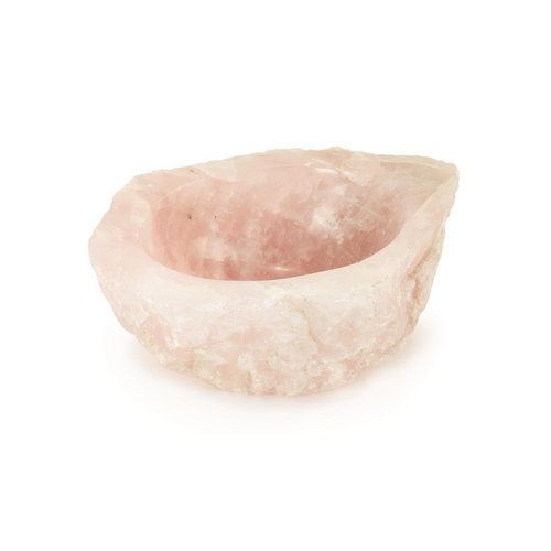 Hand Carved Pink Quartz Bowl