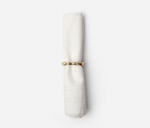Brass Bamboo-Inspired Napkin Rings, Set of 4