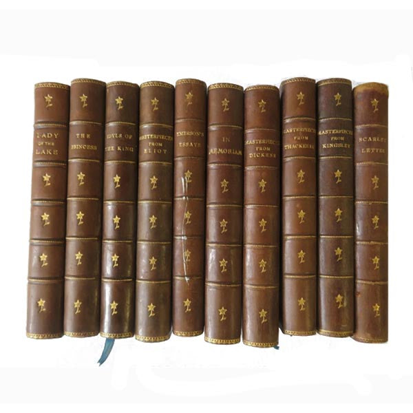 Antique Dickens Leather Bound Book Collection