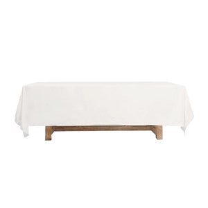 Ivory Cotton Canvas Eyelet Tablecloth, 78" x 108"